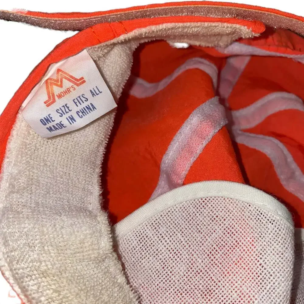 Vintage Lone Star Flight Museum Galveston Texas Hat Cap dad hat neon orange - Picture 4 of 5